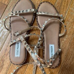 Steve Madden Brown Studded Sandals